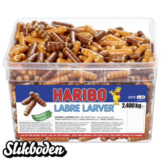 Haribo labre larver 2,4 kg. ca.1000 stk