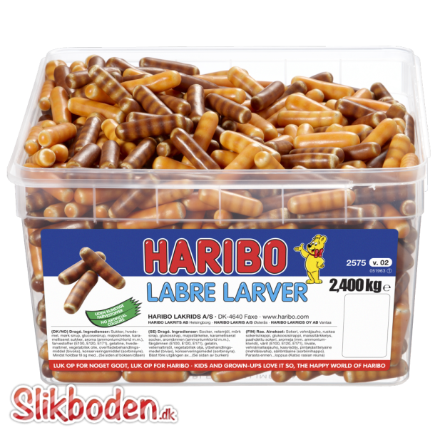 Haribo labre larver 2,4 kg. ca.1000 stk