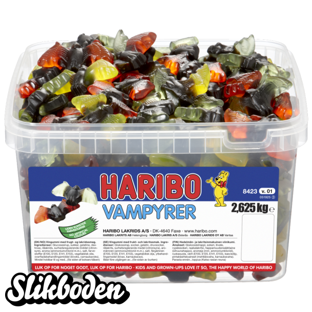 Haribo vampyrer ca. 350 stk. 2,625 kg.