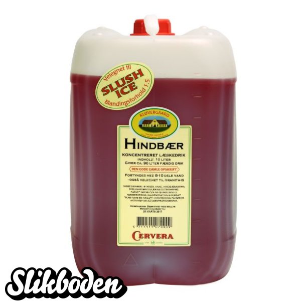 Saft Kl�vergaard hindb�r 10 l