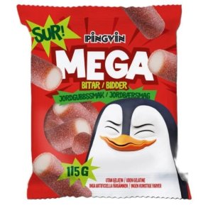 Pingvin Mega Bidder Sur Jordb�r 30 x 115 g.