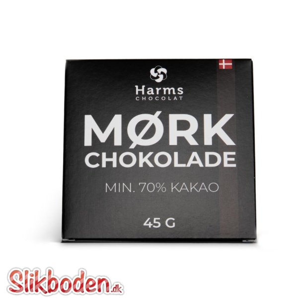 Harms kvalitets chokolade mrk 70% 1 x 45 g BEST BEFORE 01.04.24