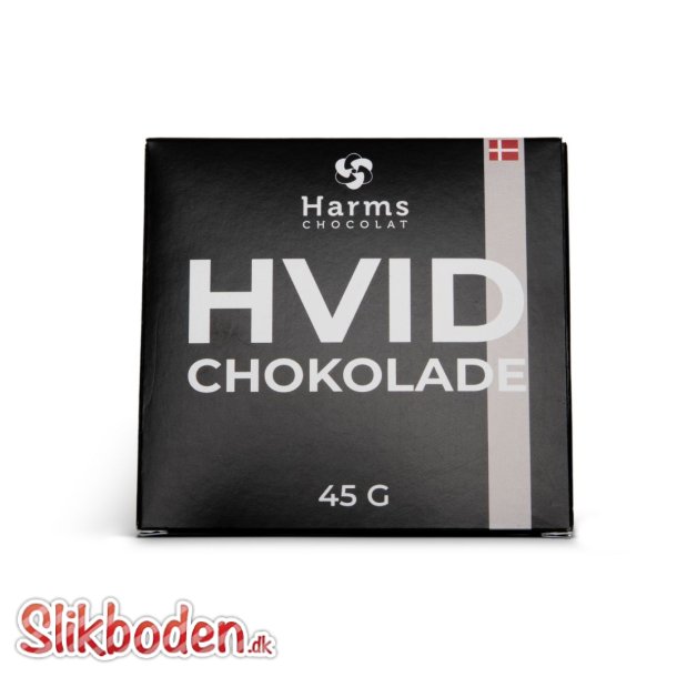 Harms kvalitets chokolade hvid 1 x 45 g BEST BEFORE 01.04.24