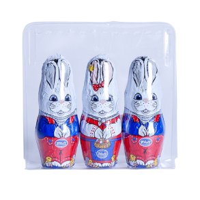 Chokoladeharer i klappakning 3 stk 84g