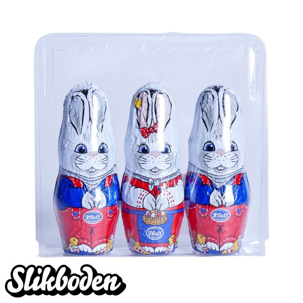 Chokoladeharer i klappakning 3 stk 84g