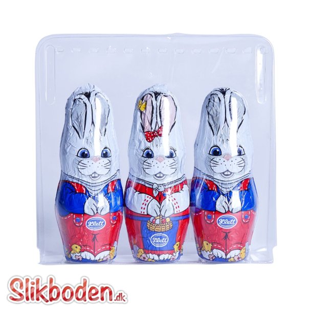 Chokoladeharer i klappakning 3 stk 84g