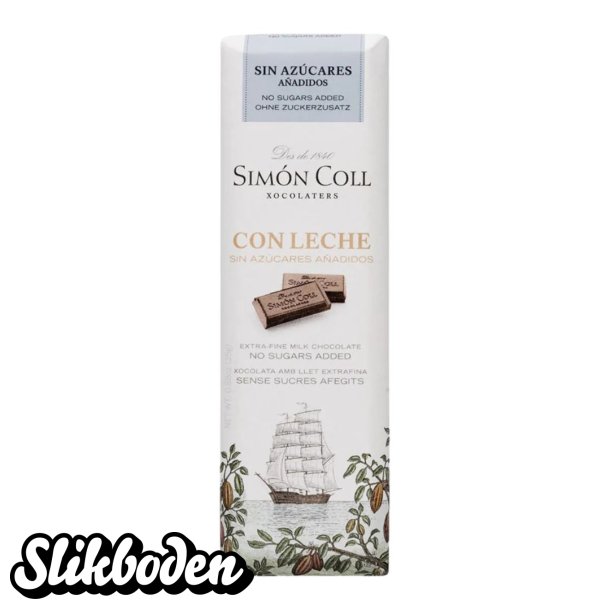 Chokolade Weibel Sim�n Coll m�lkechokoladebar uden tilsat sukker 25 g 1 stk.