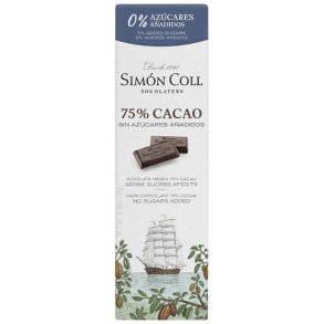 Chokolade Weibel Sim�n Coll m�rk 75% u/sukker 25g 1 stk.