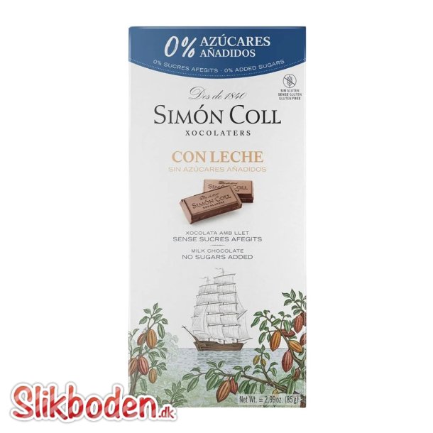Chokolade Weibel Simn Coll Mlkechokoladebar uden tilsat sukker 1 x 85 g