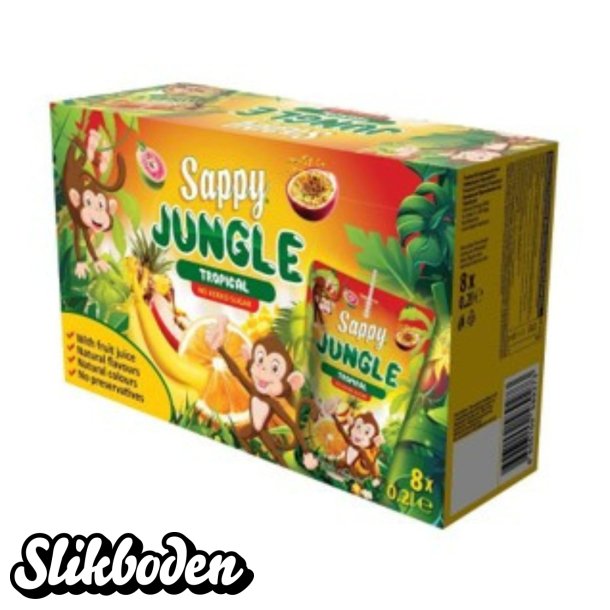 Sappy Jungle Tropical 6 x 200 ml. uden tilsat sukker