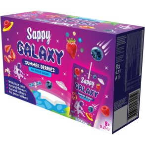 Sappy Galaxy 6 x 200 ml. uden tilsat sukker