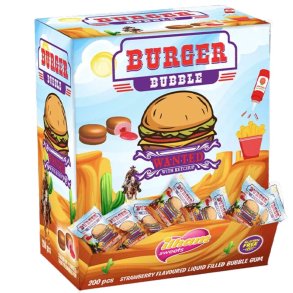 Burger Bubblegum Strawberry 200 stk. Glutenfri