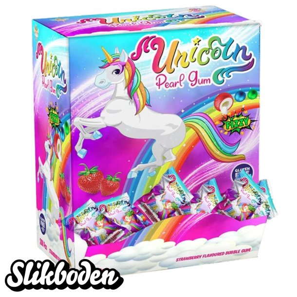 Unicorn Bubblegum Strawberry 200 stk. Glutenfri