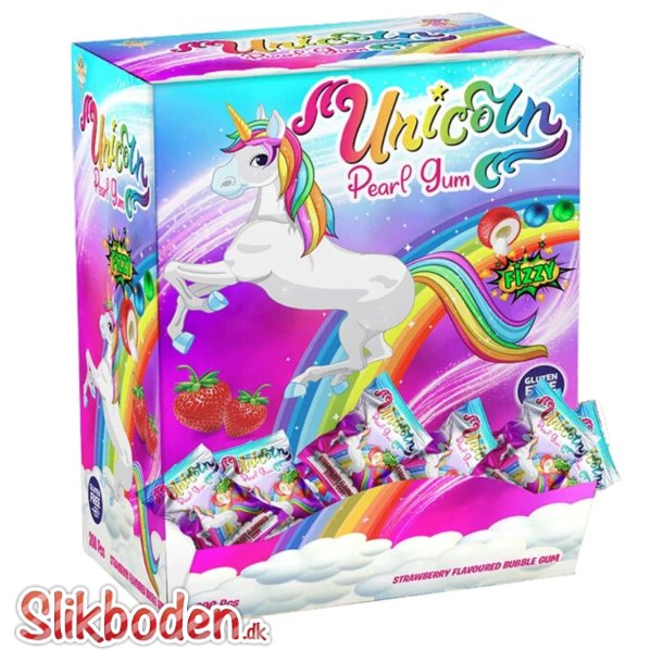 Unicorn Bubblegum Strawberry 200 stk. Glutenfri