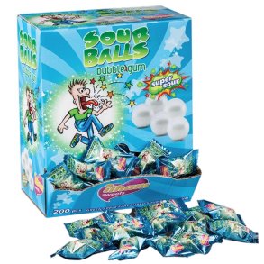 Sour Balls Bubblegum Green Apple  200 stk.