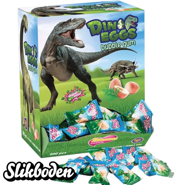 Dino Egg Bubblegum Tuttifrutti  200 stk. Glutenfri