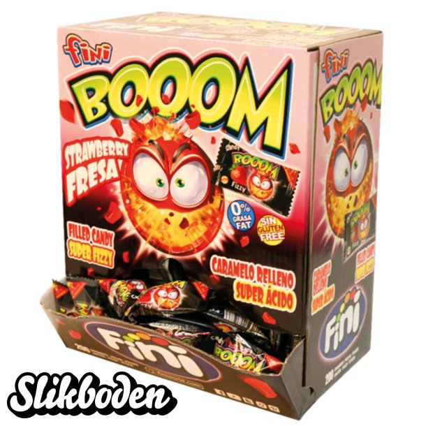 Fini Boom Jordb�r h�rd karamel, 200 stk.