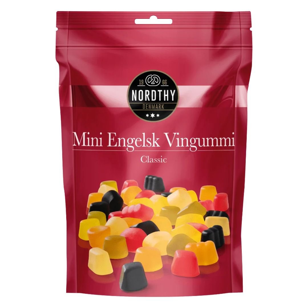 Nordthy Mini Engelsk Vingummi,145 g - Køb Slikboden
