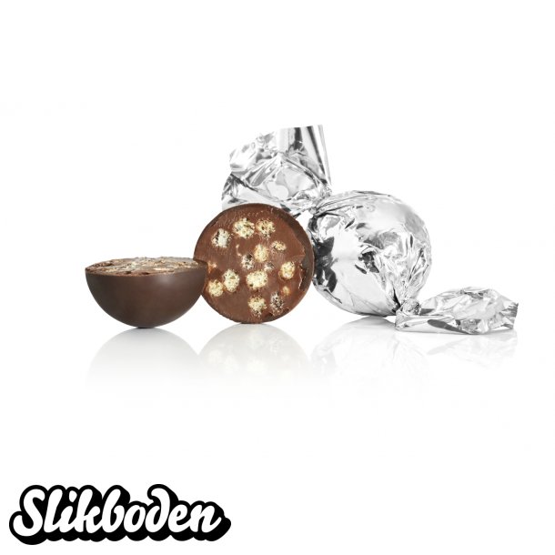 Fyldte chokoladekugler, S�lv 1 kg. M�rk chokolade med crisp