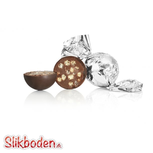 Fyldte chokoladekugler, Slv 1 kg. Mrk chokolade med crisp