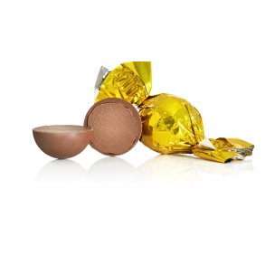 Fyldte chokoladekugler, Solgul 1 kg. Fldechokolade med karamel