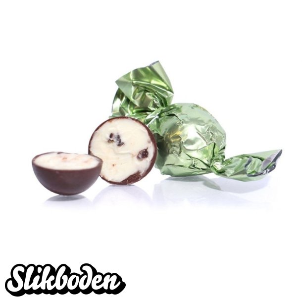 Fyldt Cocoture chokoladekugle m�rk chokolade med sour cherry  Pastelgr�n 1 kg