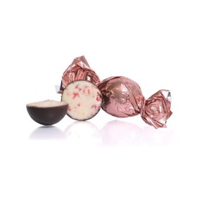 Terracotra fyldt Cocoture chokoladekugle m�rk chokolade med sour jordb�r og lime 1 kg.