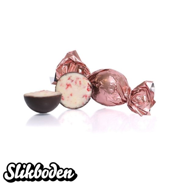 Terracotra fyldt Cocoture chokoladekugle m�rk chokolade med sour jordb�r og lime 1 kg.