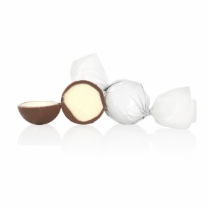 Fyldte chokoladekugler, Hvid 1 kg. Fldechokolade m. kokos