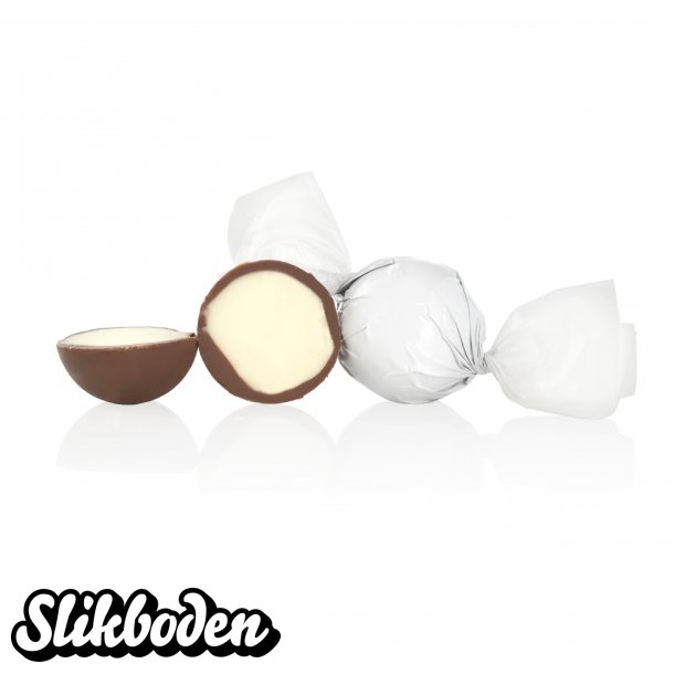 Fyldte chokoladekugler, Hvid 1 kg. Fl�dechokolade m. kokos