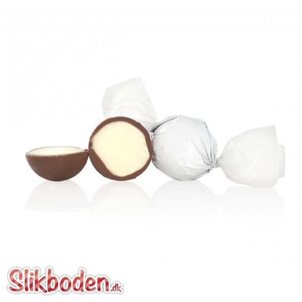 Fyldte chokoladekugler, Hvid 1 kg. Fldechokolade m. kokos