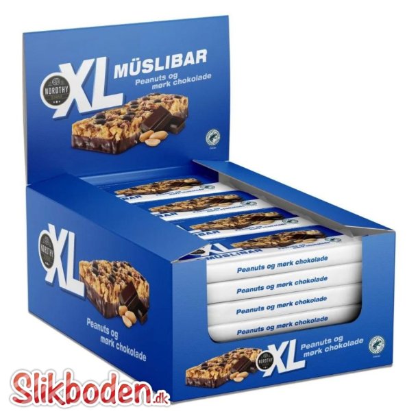 Nordthy XL Mslibar Peanuts/Mrk Chokolade 24 x 50 g BEST BEFORE 15.02.25