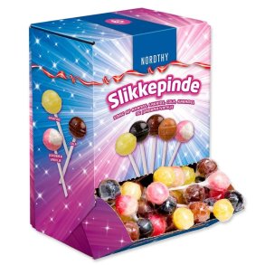 Nordthy Slikkepinde 5 varianter ca. 85 stk. 850 g