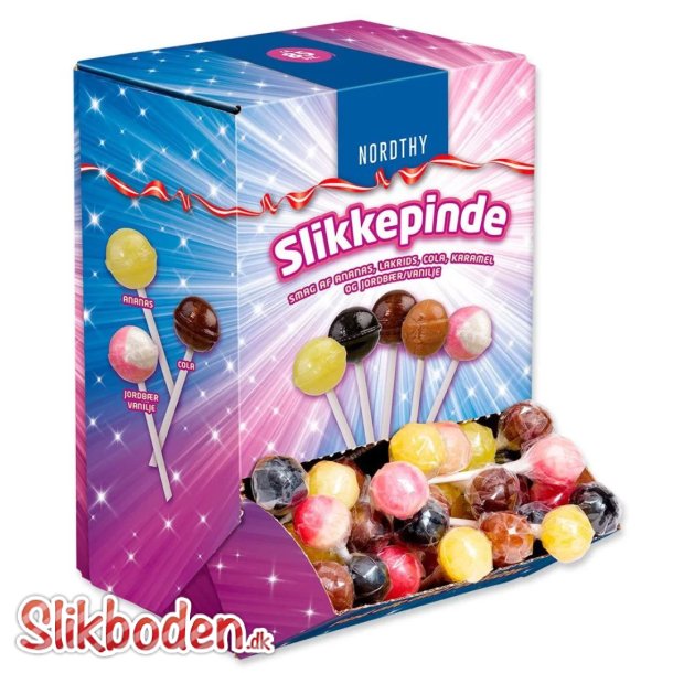 Nordthy Slikkepinde 5 varianter ca. 85 stk. 850 g