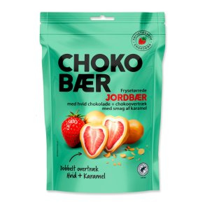 Chokob�r Jordb�r hvid chokolade og karamelsmag 1 x 90 g