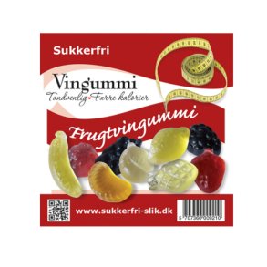 Sukkerfri frugtvingummi 1 x 80 g