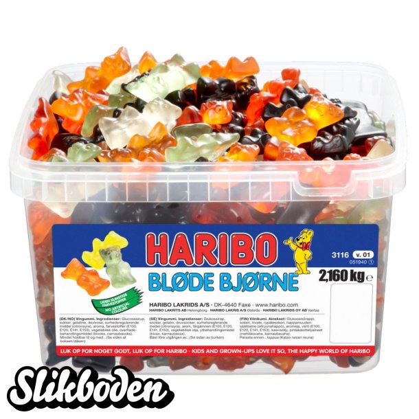 Haribo Bl�de Bj�rne ca. 360 stk. 2,16 kg.