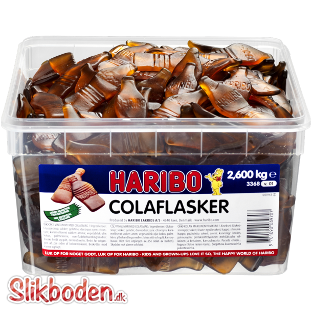 Haribo colaflasker ca. 400 stk. 2,6 kg.