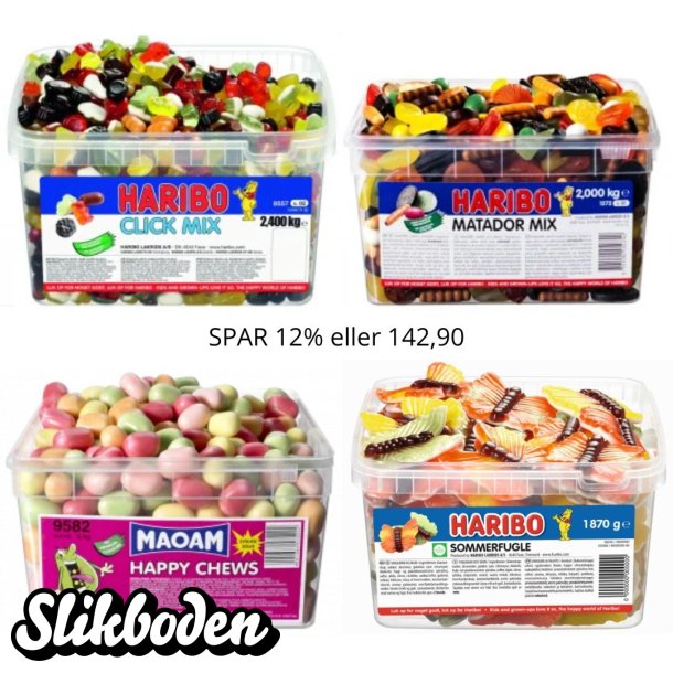 Haribos Favoritter 4 Slikkasser