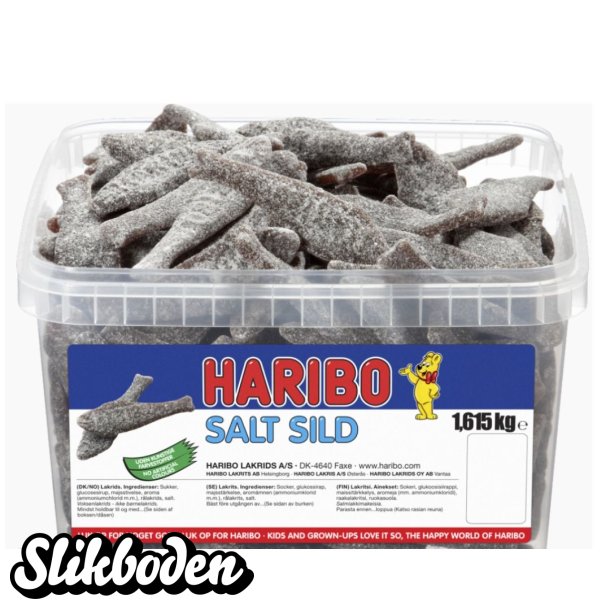 Haribo salt sild 1,615 kg. ca. 190 stk.