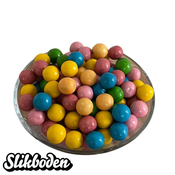 Tyggegummikugler 6 farver ca. 333 stk. 2 kg i pose Diameter ca. 22 mm