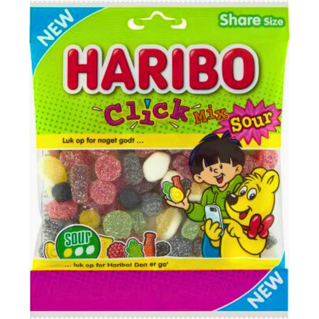 Haribo Click Mix Sour 1 x 120 g - SLIKPOSER - Slikboden ApS