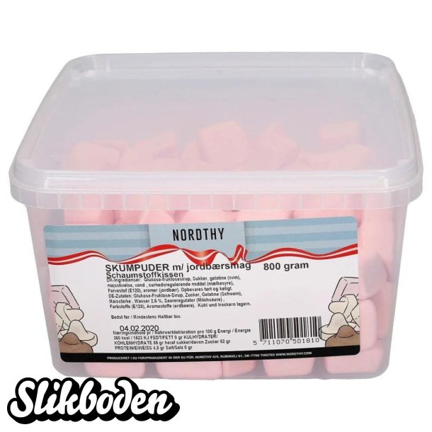 Nordthy Skumpuder jordb�r 800 g ca. 130 stk. 
