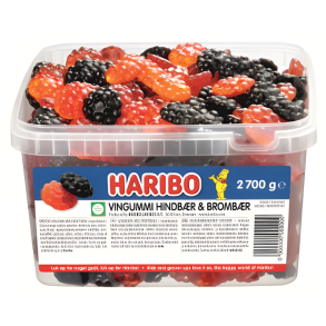Haribo Vingummi Hindb�r & Bromb�r 2,7 kg