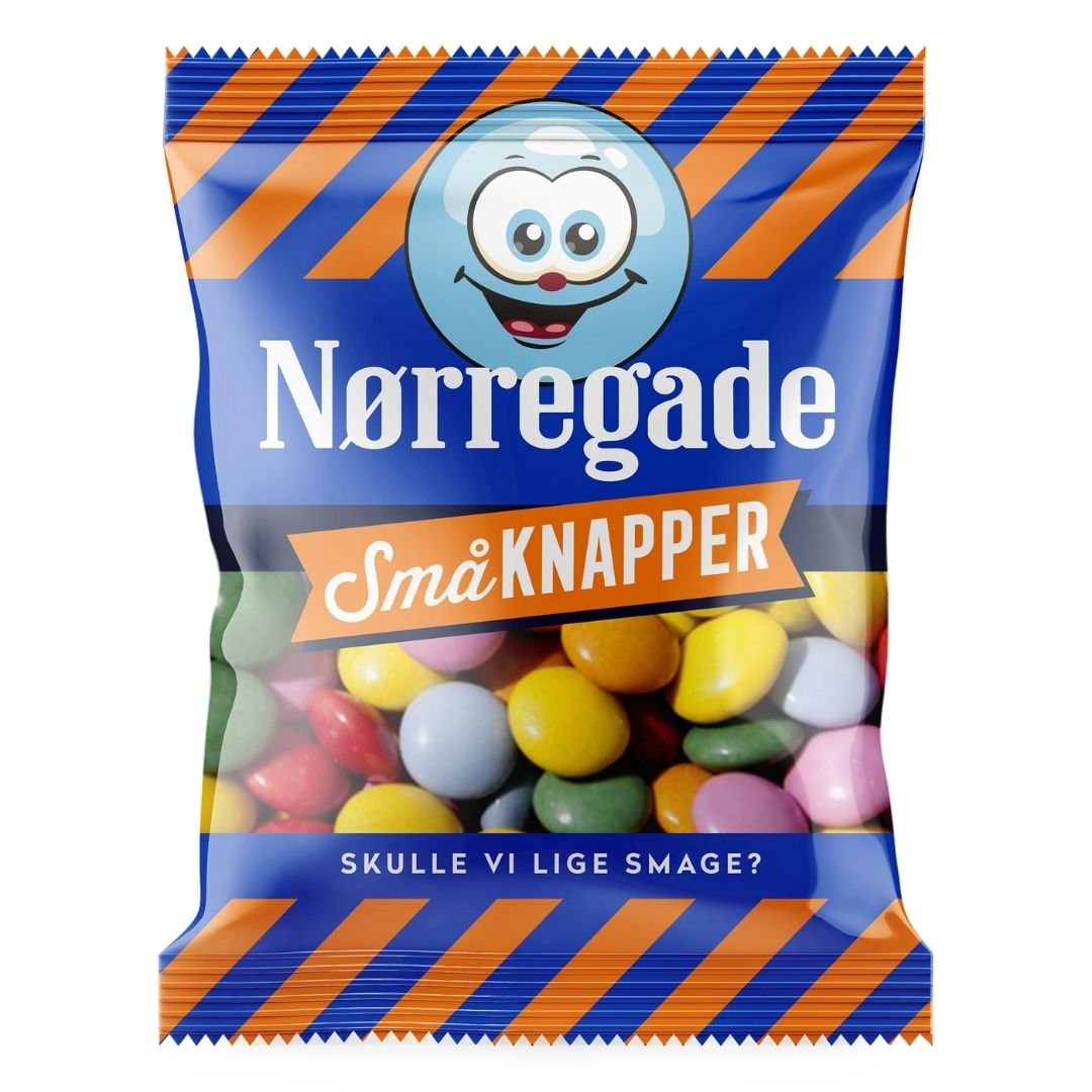 Nørregade Små Knapper miniposer 10 g - Miniposer - Slikboden ApS