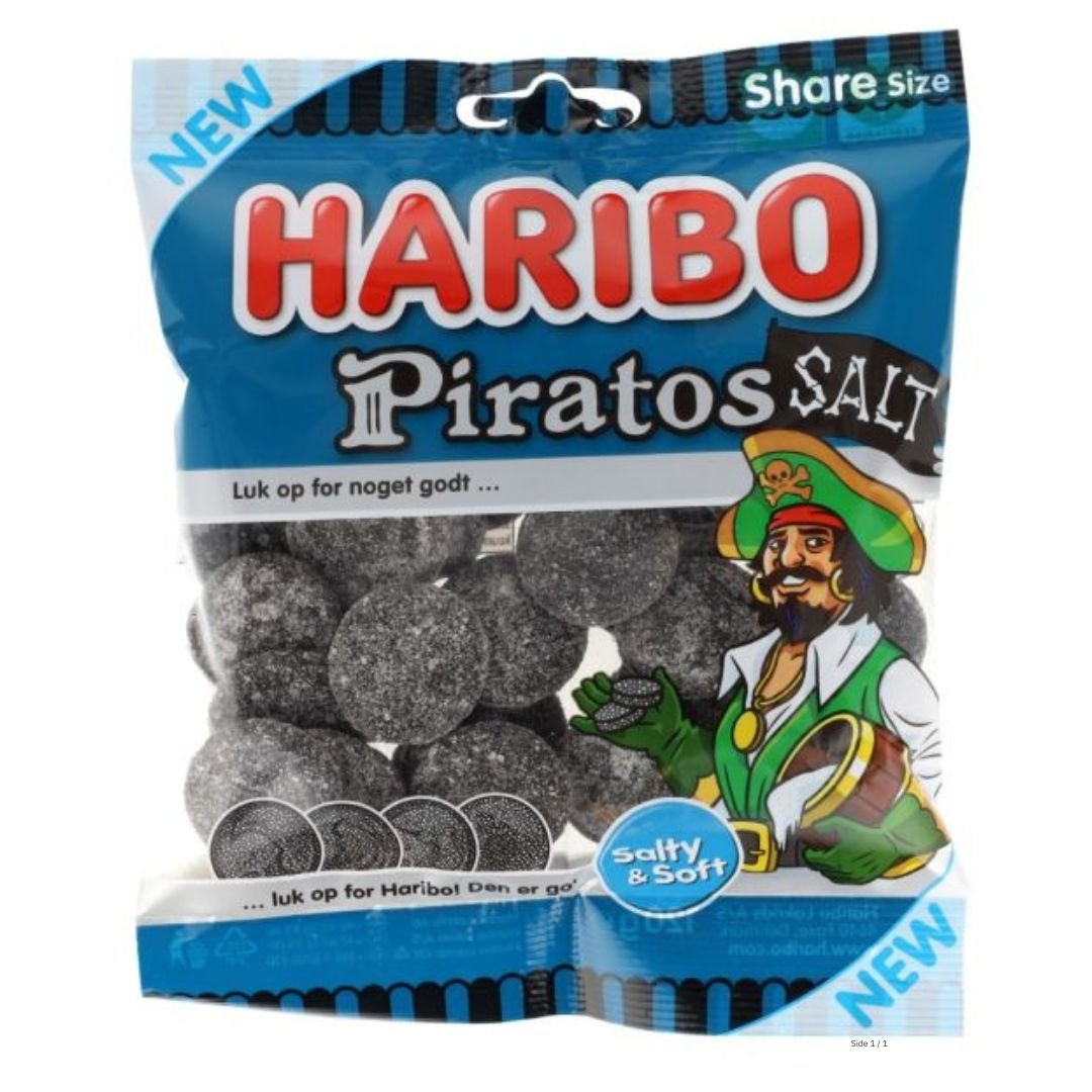 Haribo Piratos salt 1 x 120 g - SLIKPOSER - Slikboden ApS
