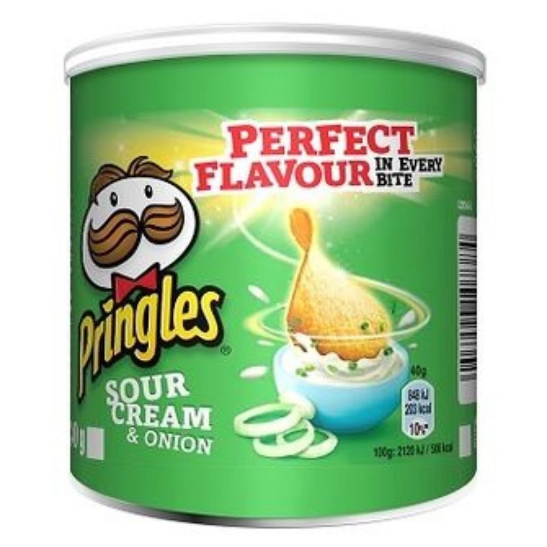 vækstdvale opføre sig skat Pringles Sour Cream & O. 40 Gr 12 stk. - Pringles - Slikboden ApS