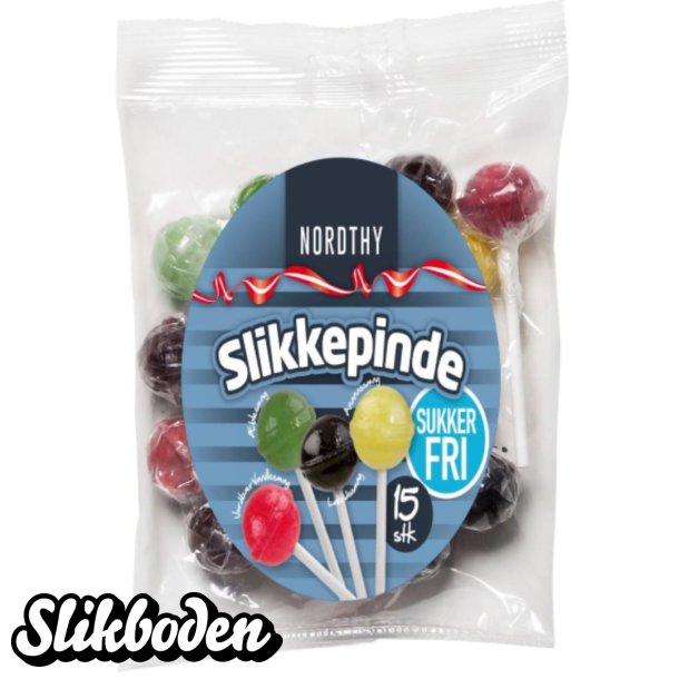 Sukkerfri Slikkepinde 4 varianter 1 x 10 stk. 100 g